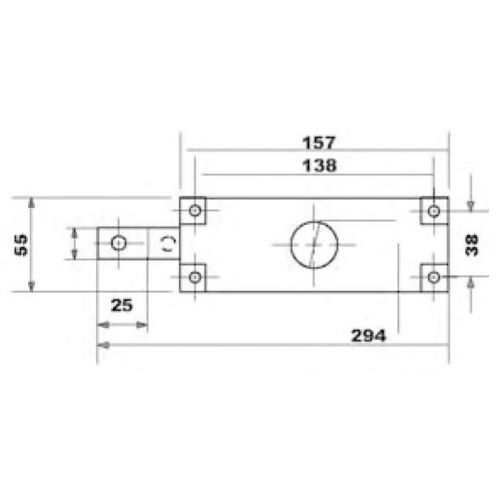 Cerradura FAC para garajes con cilindro exterior e interior. Disponible en pareja izquierda y derecha.